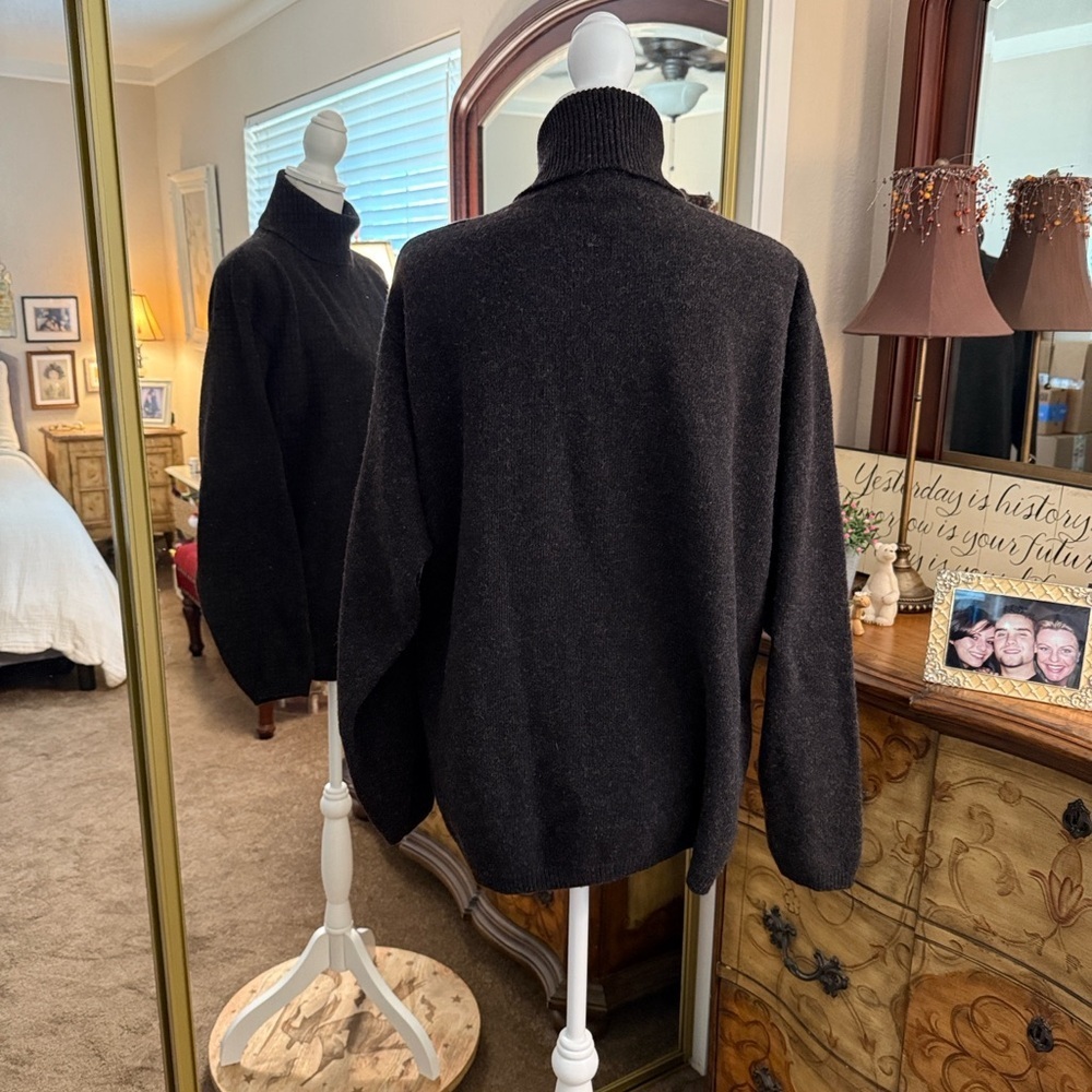 J. Crew Black Charcoal Wool Sweater Heavy Weight - Picture 3 of 6